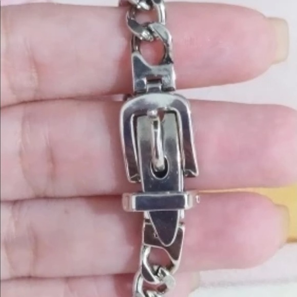 ❗️restocked❗️925 Sterling Silver Cuban Chain Link Belt Buckle Choker Necklace - Picture 5 of 9